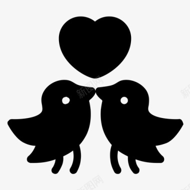 爱鸟情侣吻图标图标