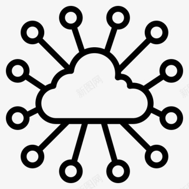 区块链集中云区块链数据图标图标