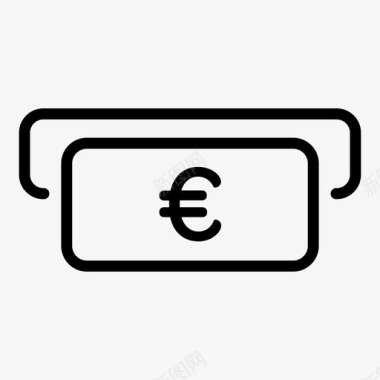 银行取款机欧元自动取款机银行图标图标