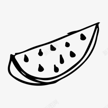黑白网格背景素材图片西瓜浆果夏天图标图标