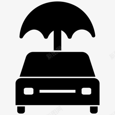 汽车保险汽车保护雨伞图标图标