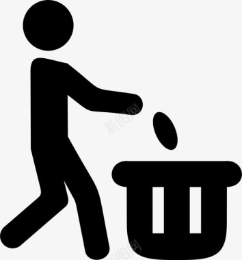 保持清洁垃圾桶图标图标
