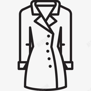 大衣女大衣时装衣服图标图标