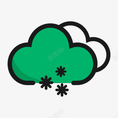 单色腮红下雪图标