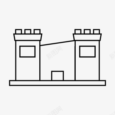 飞行堡垒城堡堡垒防御图标图标
