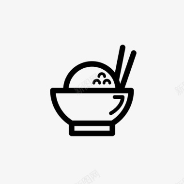 饭碗筷子美味图标图标