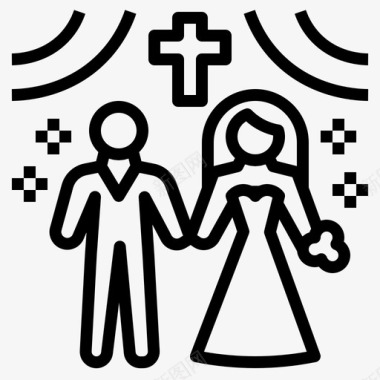 婚礼新娘新郎图标图标