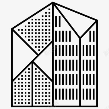 建筑与城市几何现代建筑城市未来派图标图标