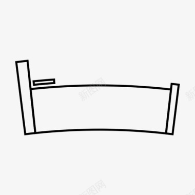 木制木勺床床架卧铺图标图标