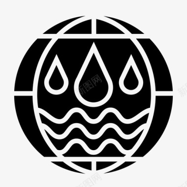 世界水日国际日字形图标图标