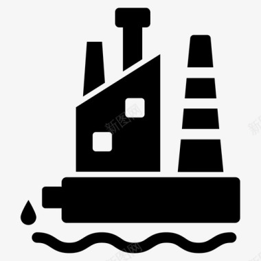 工厂污染水图标图标