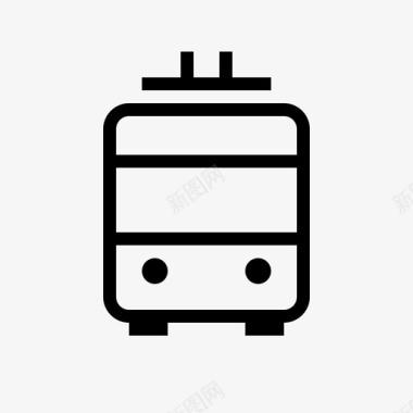 公共交通标识电车公共交通公共交通导航图标图标