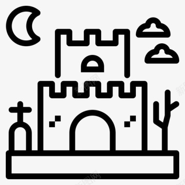 闹鬼城堡恐怖城堡幽灵图标图标