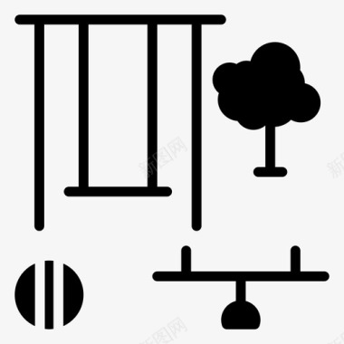跷跷板风筝公园花园自然图标图标