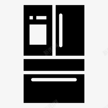 冰箱法式门厨房图标图标