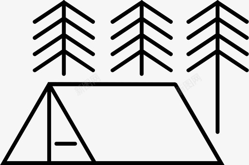 矢量帐篷露营森林山图标图标