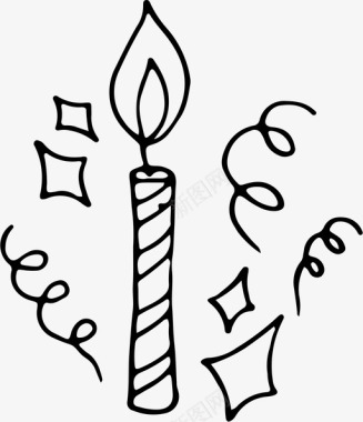 五彩蜡烛生日庆祝图标图标