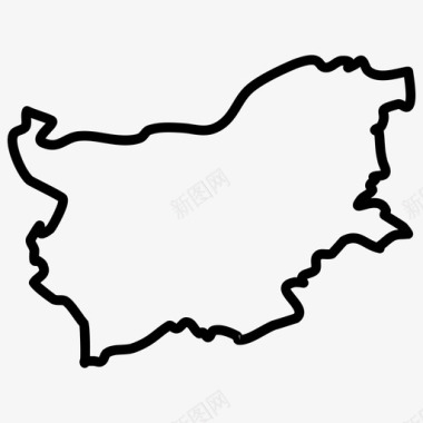 保加利亚地图欧洲国家地图薄图标图标