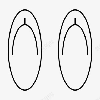 草拖鞋拖鞋凉鞋野餐线图标图标