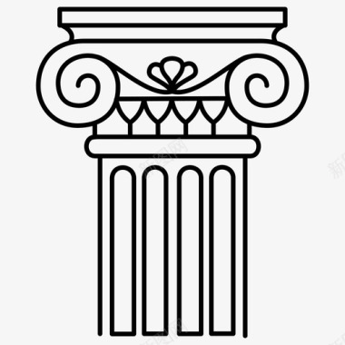 希腊罗马柱古代古董图标图标
