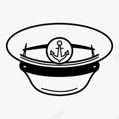 水手帽划船帽船长图标图标