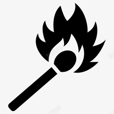 火柴燃烧火焰图标图标