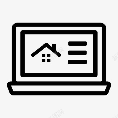 详细信息财产互联网笔记本电脑房地产图标图标
