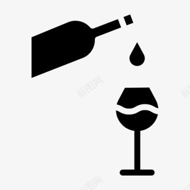 葡萄酒酒瓶倒酒图标图标