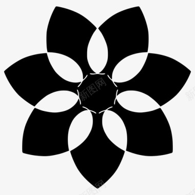 花卉抽象圆形图标图标