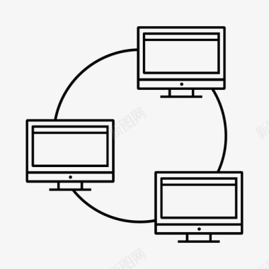 通信网络协作通信图标图标