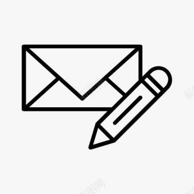 信封和铅笔电子邮件信息图标图标