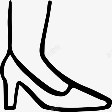 高跟鞋手绘女士图标图标