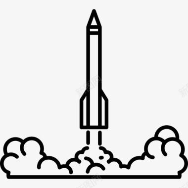 火箭军火箭启动太空直线图标图标