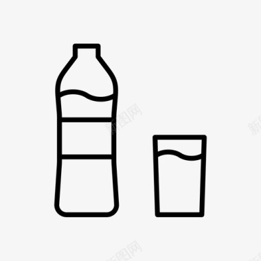 瓶装玻璃水饮料服务图标图标