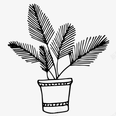室内植物装饰植物树叶图标图标