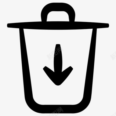 处理垃圾垃圾桶墨水必需品第二卷图标图标
