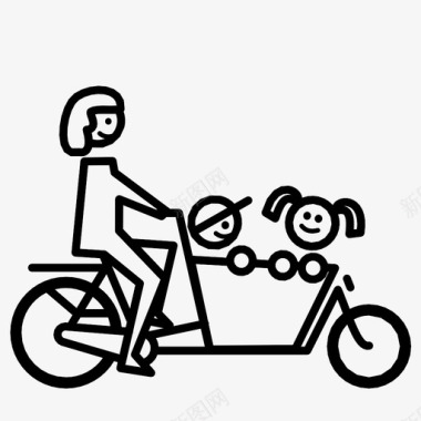 脚踏车骑车人孩子图标图标
