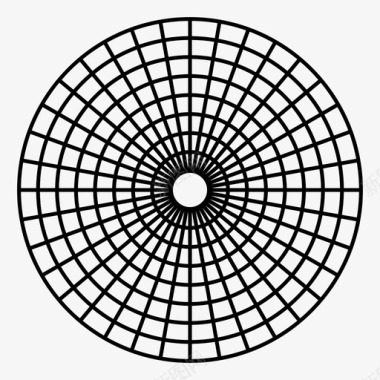 极坐标图同心圆图神圣几何学图标图标