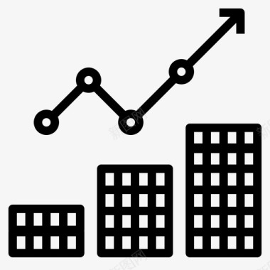 商务信息图表矢量图图表增加钱图标图标