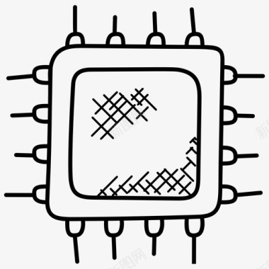 电路微处理器电路板计算机处理器图标图标