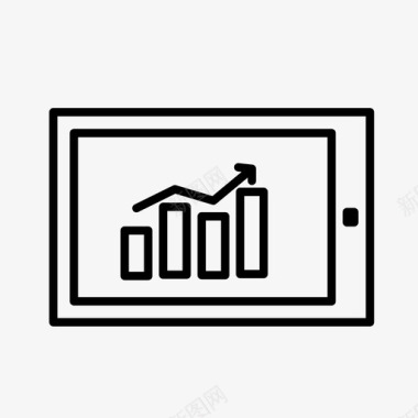 手拿平板电脑矢量商业图表经济图标图标