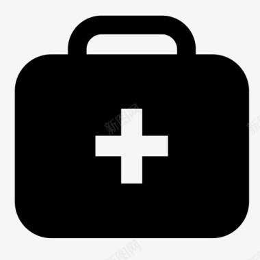 红十字会医疗包箱子急救箱图标图标