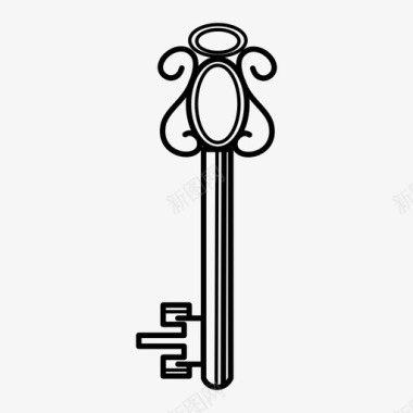 装饰钥匙古董骨架钥匙图标图标