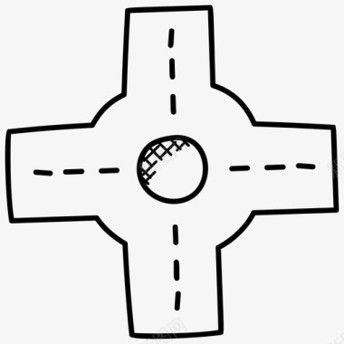 前广场公路广场道路地图和导航涂鸦图标图标