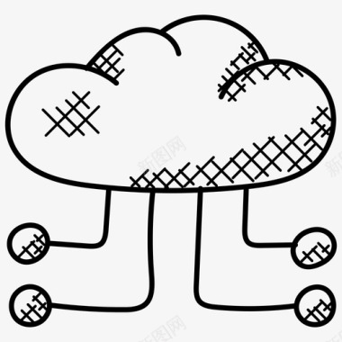 云网络云计算网络云服务器图标图标