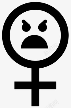女权主义愤怒女人图标图标