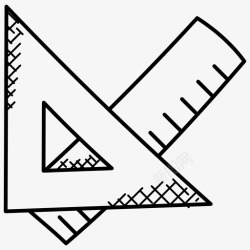 数学涂鸦几何比例尺绘图工具几何图标高清图片