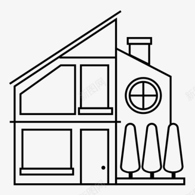 别墅别墅建筑物住宅图标图标