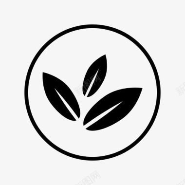 茶叶草本生态绿色图标图标