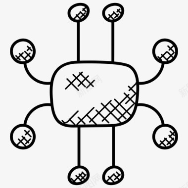 网络图标微处理器电路板计算机处理器图标图标